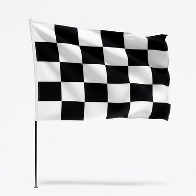 Checkered Racing Flag Waving