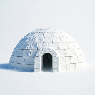 Igloo on snowy ground