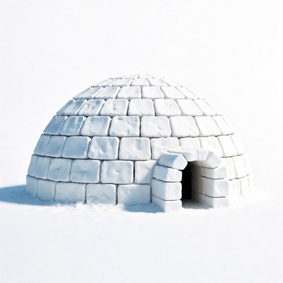 Igloo on white background