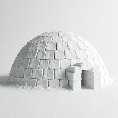Igloo on white background