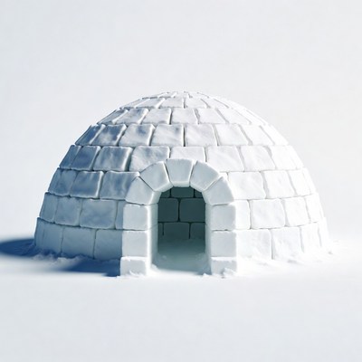 Igloo on snowy ground
