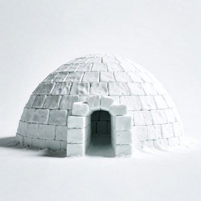 Igloo on snowy ground