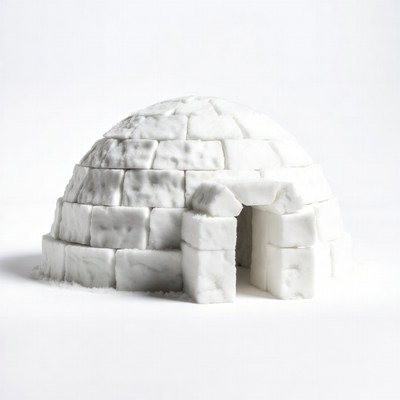 Igloo on white background
