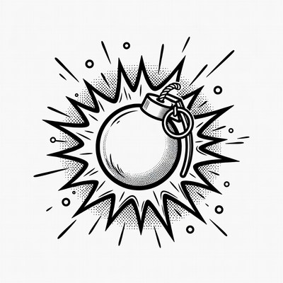 Exploding Bomb Illustration