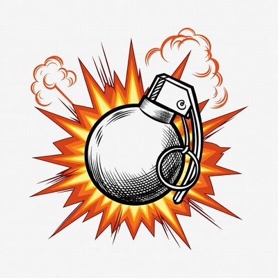 Exploding Grenade Illustration