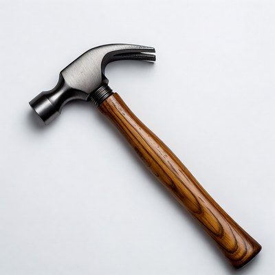 Claw hammer on white background