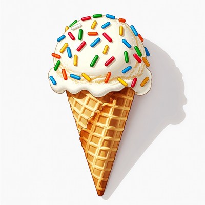 Ice Cream Cone with Sprinkles