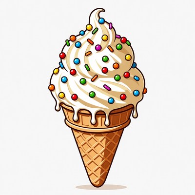 Ice Cream Cone with Sprinkles