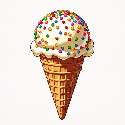 Ice Cream Cone with Sprinkles