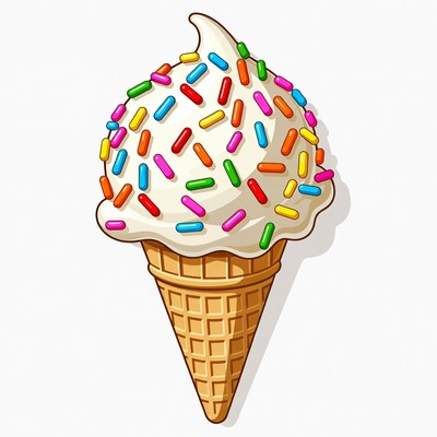 Ice Cream Cone with Sprinkles