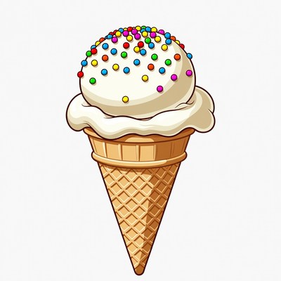Ice Cream Cone with Sprinkles