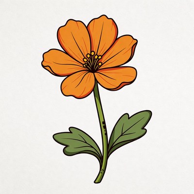 Orange Flower Illustration