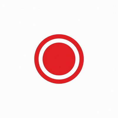 Red Circle with White Outline