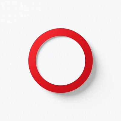 Red Circle Outline on White