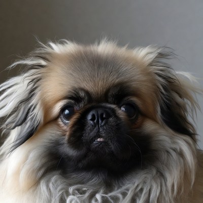 Fluffy Chinese Crested Dog Portrait