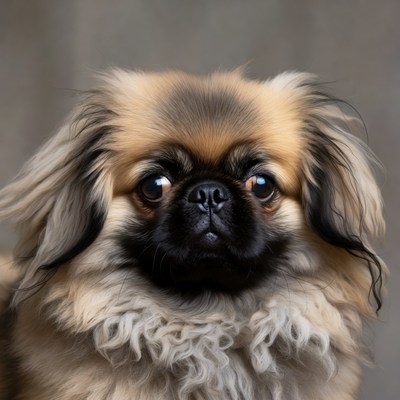Fluffy Pekingese Dog Closeup