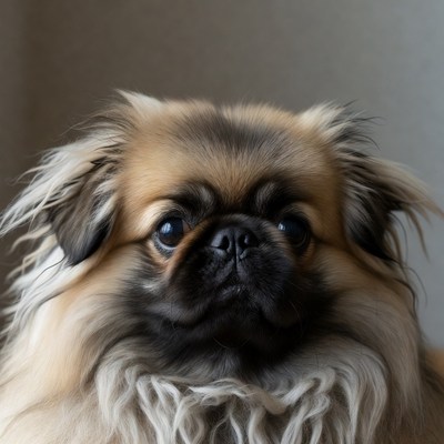 Fluffy Pekingese Dog Portrait