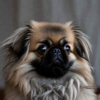Fluffy Pekingese Dog Portrait