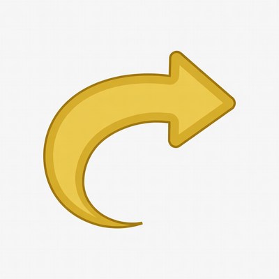 Curved Yellow Arrow Icon