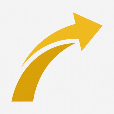 Curved Yellow Arrow Icon