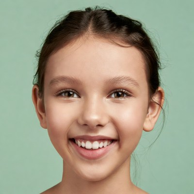 Smiling girl with ponytail