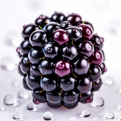 Fresh Blackberries with Water Droplets