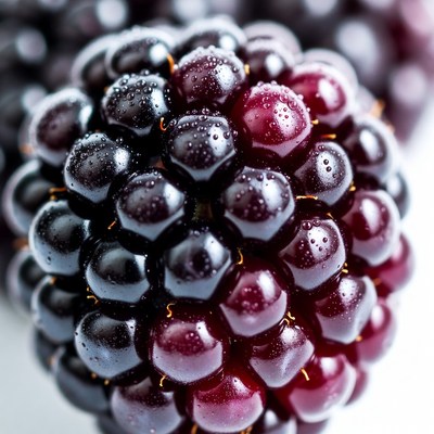 Fresh Blackberries with Water Droplets