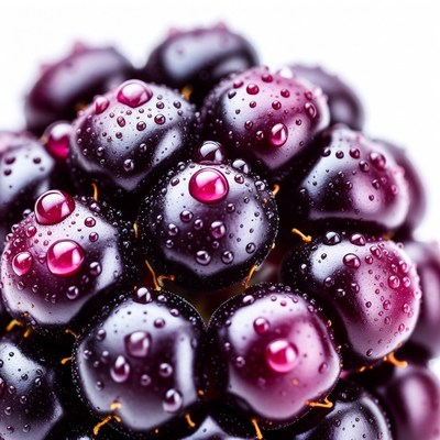 Fresh Blackberries with Water Droplets