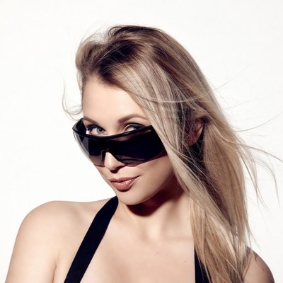 Blonde woman in sunglasses