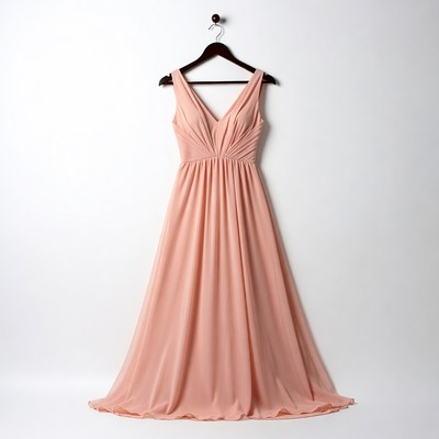 Peach Sleeveless Maxi Dress Hanging