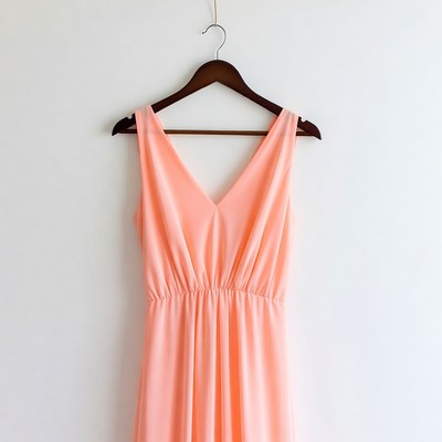 Peach Sleeveless Dress on Hanger