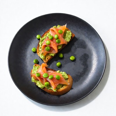 Smoked Salmon Avocado Toast with Peas