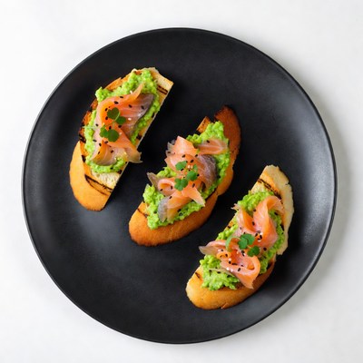 Smoked Salmon Avocado Toast Triangles