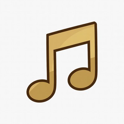 Yellow Music Note Icon