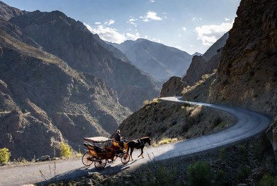 Horse Carriage on Mountain Road
