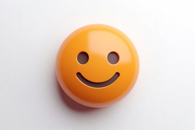 3D Orange Smiley Face Emoji