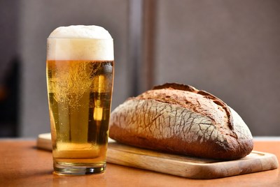 Beer Glass and Fresh Bread Loaf