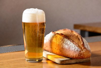 Beer Glass and Fresh Bread Loaf