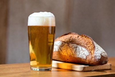 Beer Glass and Fresh Bread Loaf