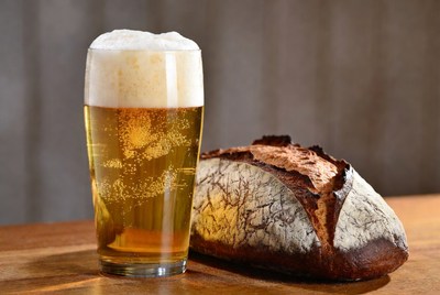 Beer Glass and Rustic Bread