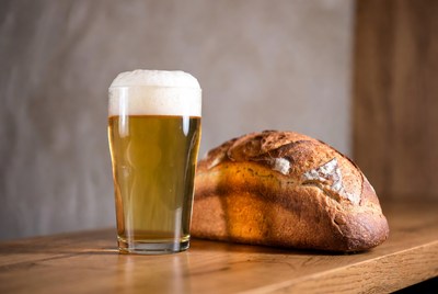 Beer Glass and Fresh Bread Loaf