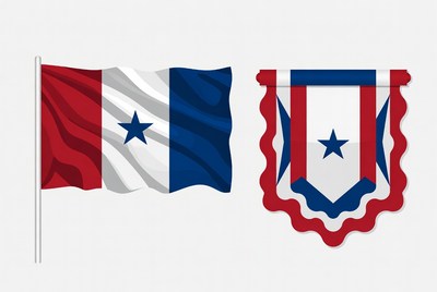 Panama Flag and Banner Illustration