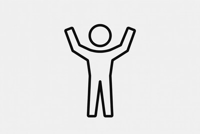Man raising arms icon