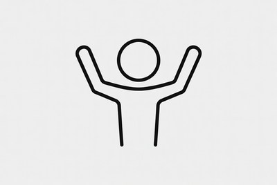 Person Raising Arms Icon