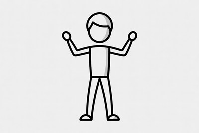 Man with arms raised illustration