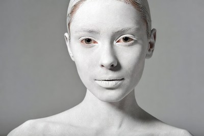 Woman with white body paint