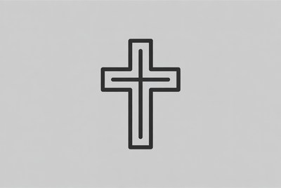 Black Outline Christian Cross