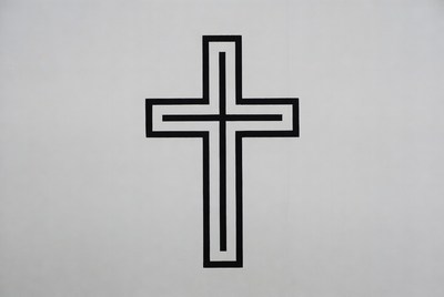 Black Outline Christian Cross