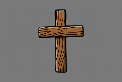 Wooden cross illustration