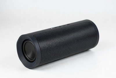 Black Cylindrical Portable Bluetooth Speaker